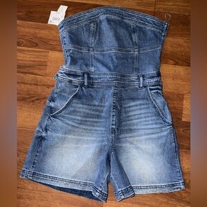 American Eagle Outfitters Girls Blue Denim Shortalls